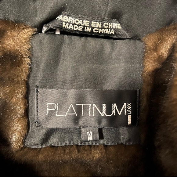 Long black platinum brand fur lined winter coat - Picture 3 of 6